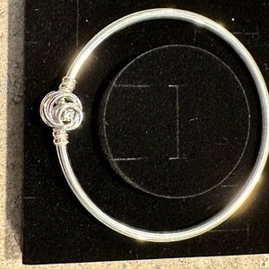 Pandora Charm Bangle Bracelet With Rose  Gift Box Included